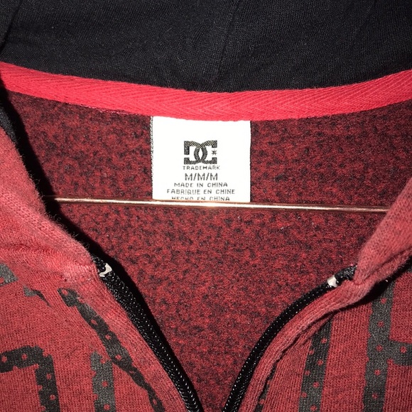 DC red and black zip up hoodie - Picture 3 of 6